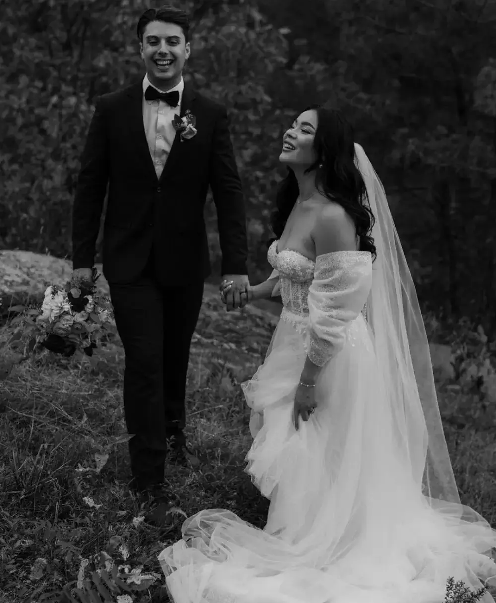 Model wearing a bridal gown