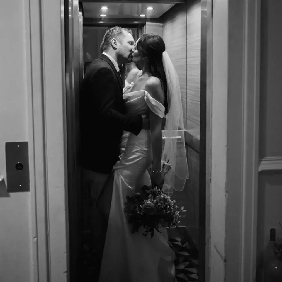 Model wearing a bridal gown