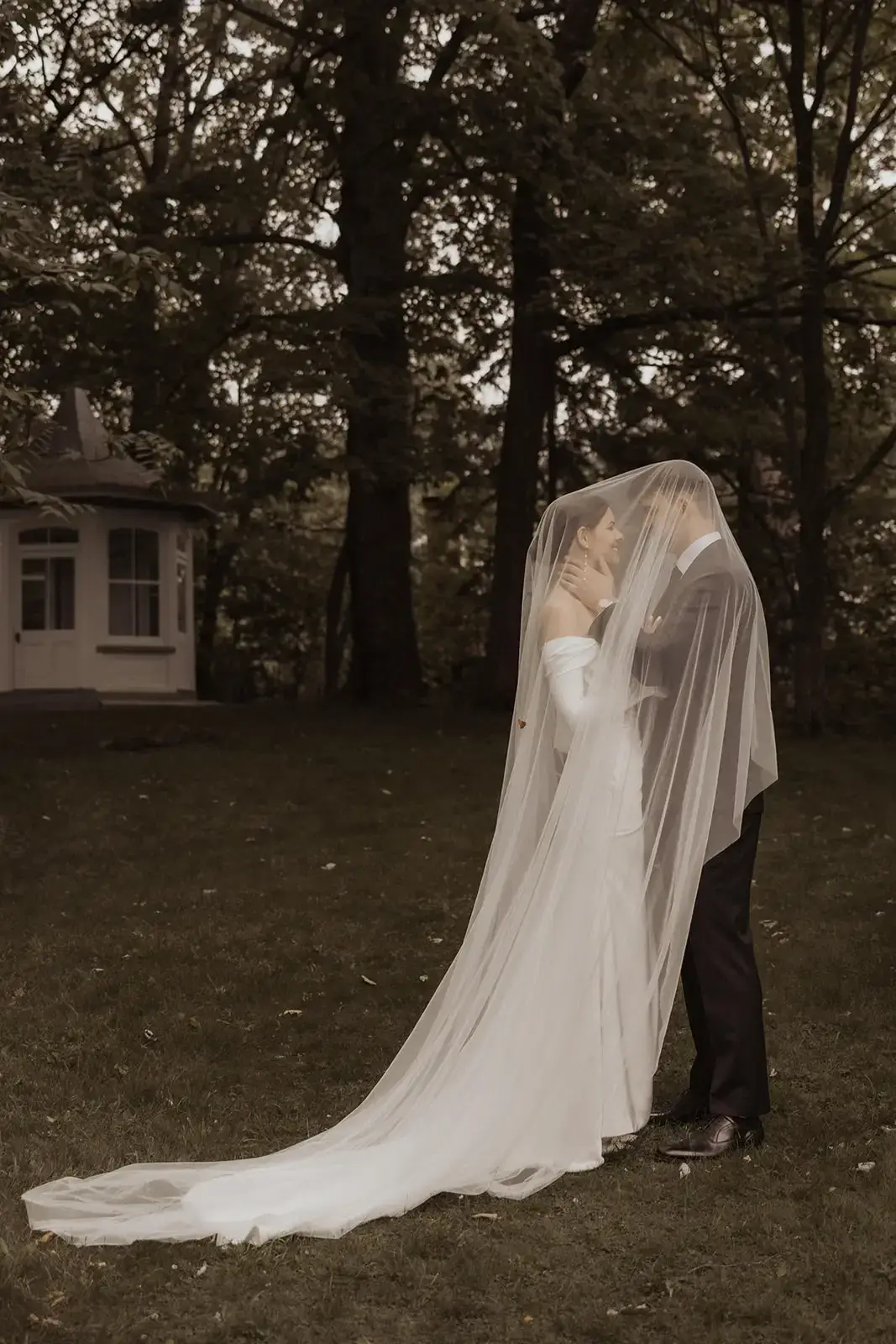 Model wearing a bridal gown