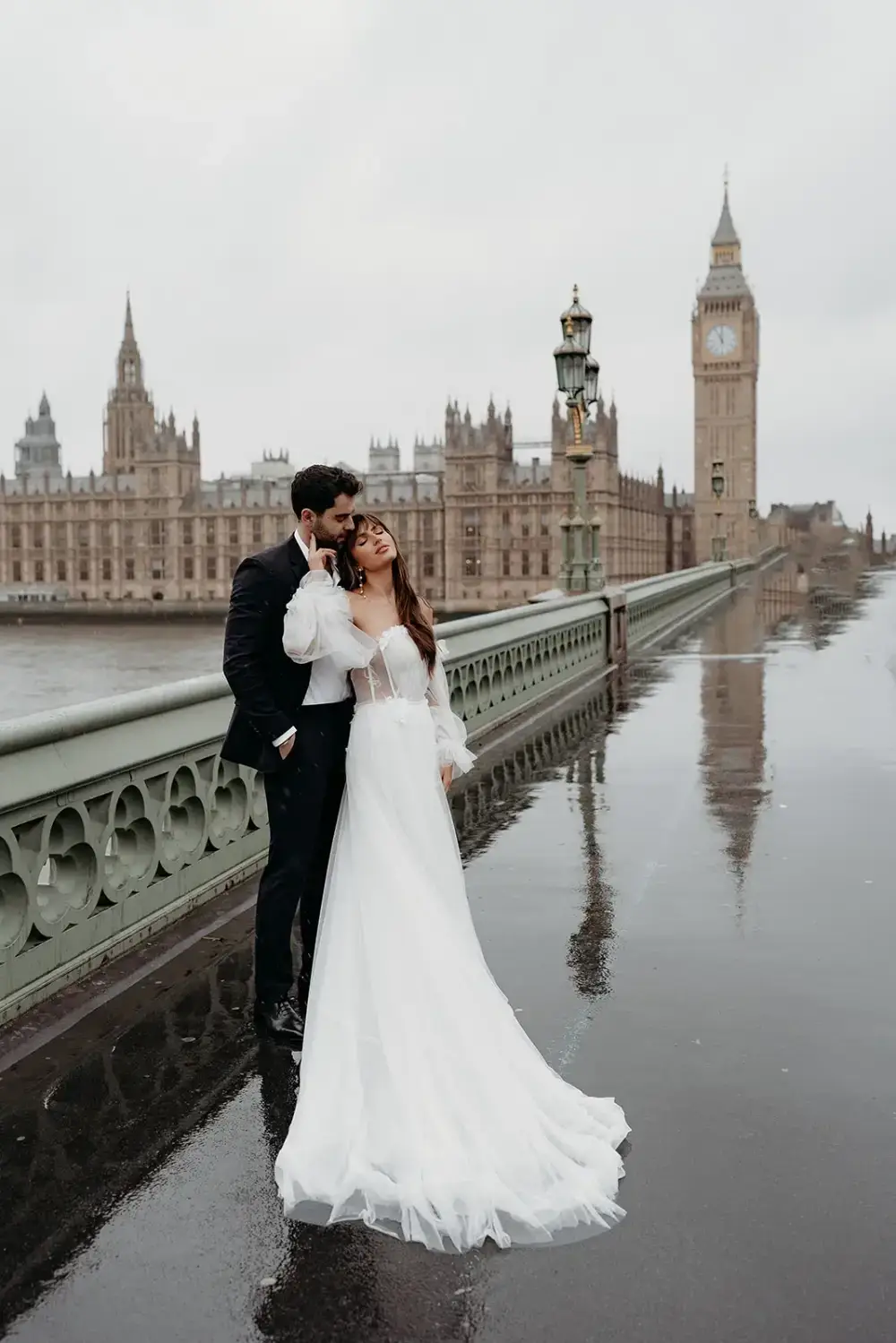 Model wearing a bridal gown